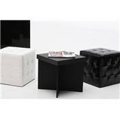 Pouf moderne carré 'Capiton' noir