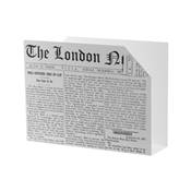 Porte-revues Londres 'London News' en métal blanc