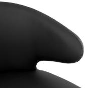 Fauteuil lounge design à accoudoirs 'BLACK COBBE' noir pieds en bois noir