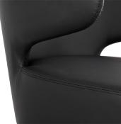 Fauteuil lounge design à accoudoirs 'BLACK COBBE' noir pieds en bois noir