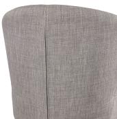 Fauteuil lounge design à accoudoirs 'STEEL COBBE' en tissu gris pieds en métal noir