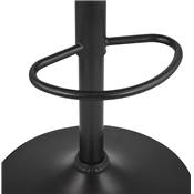Tabouret bar réglable 'LUSSO' pivotant microfibre grise pied et repose pieds métal noir dossier haut