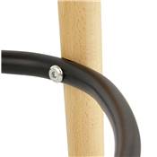 Tabouret de bar scandinave 'DRYCK' avec assise et pieds en frêne naturel repose pieds en métal noir