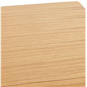 Table de bar haute design 'Tvillin' en bois naturel double pied central métal brossé – 150 x 70 cm