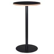 Table de bar Mange-debout design 'RULLA' en bois noir avec pied central en métal noir - Ø 60 cm