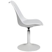 Chaise design pivotante 'Tulipe Kolor' blanche pied central - Lot de 2