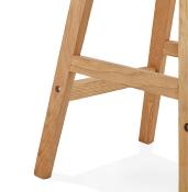 Tabouret de snack mi-hauteur design scandinave 'Topo Mini' blanc 4 pieds bois naturel dossier haut