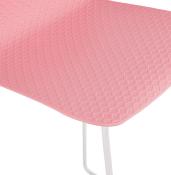 Tabouret de snack mi-hauteur 'Steel Mini' rose pieds tréteaux repose pieds métal blanc dossier bas