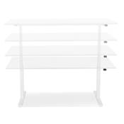 Bureau design assis-debout électrique 'SEMPLICE' blanc en bois pieds en métal blanc - 160 x 80 cm
