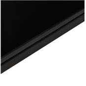 Petit Bureau de direction 'SMALL GLASSTOP' en verre noir pieds métal noir et chromé – 140 x 70 cm