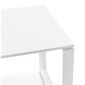 Petit bureau droit design 'MEET MINI' plateau en bois blanc avec pieds en métal blanc - 120 x 60 cm