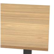 Bureau droit réglable en hauteur design 'MODULARE' en bois naturel pieds métal noir - 160 x 80 cm