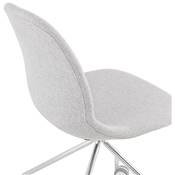 Chaise de bureau à roulettes design 'RULES' en tissu gris clair avec pied en métal chromé