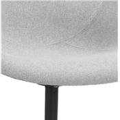 Chaise de bureau à accoudoirs design à roulettes dossier bas 'MINISTRY' tissu gris pieds métal noir