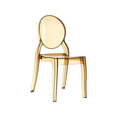 Chaise design médaillon empilable 'Chrystal' transparente ambre avec 4 pieds