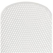 Chaise design intérieur / extérieur 'ZACK' assise blanche perforée et 4 pieds en métal blanc