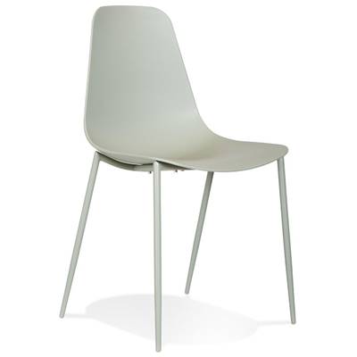 Chaise design intérieur / extérieur 'EASY' assise en resine verte 4 pieds en métal rvert