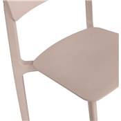 Chaise design intérieur / extérieur moderne 'COCKTAIL' avec assise et pieds en résine beige
