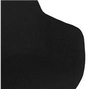 Chaise design lounge à accoudoirs 'NICE' en tissu noir avec 4 pieds en métal noir