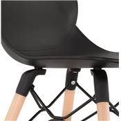 Chaise scandinave 'NORSK WOOD' noire 4 pieds bois couleur naturelle et croisillon en métal noir