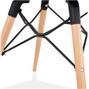 Chaise scandinave 'NORSK WOOD' noire 4 pieds bois couleur naturelle et croisillon en métal noir