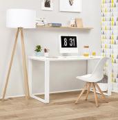 Chaise scandinave design 'Sueden' blanche avec 4 pieds en bois naturel