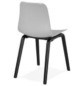 Chaise design 'Parkwood Black Edition' grise avec 4 pieds en bois noir