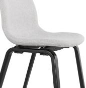 Chaise scandinave design 'Teknik Blackwood' en tissu gris clair avec 4 pieds en bois noir