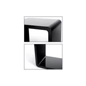 Cube de rangement / chevet design 'Kub' empilable en bois laqué noir