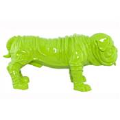 Statue deco chien 'Bulldog' en polyrésine verte