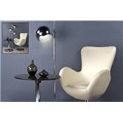 Fauteuil design 'Egg' pivotant crme pied central en mtal chrom