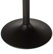 Petite table / table de réunion ronde design 'Kontur Black' noyer pied central métal noir - Ø 90 cm