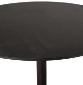 Petite table / table de réunion ronde design 'Kontur Black' noire pied central métal noir - Ø 90 cm