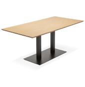 Table de salle à manger 'Tvillin Black' en bois pied central en fonte noir - 180 x 90 cm