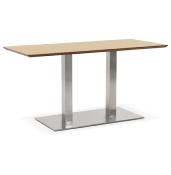 Table de salle à manger 'Tvillin Small' bois avec pied central acier brossé - 150 x 70 cm