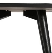 Table de salle à manger scandinave ronde 'Üméa' plateau et 4 pieds en bois noir – Ø 120 cm