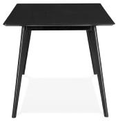 Table / bureau droit scandinave 'Rustik' noire plateau et 4 pieds en bois – 180 x 90 cm