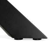 Table de salle à manger 'Tepee Ceram' plateau en céramique blanche pieds en métal noir - 180 x 90 cm