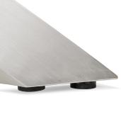 Table de salle à manger 'Tepee Ceram' blanche plateau en céramique pieds acier brossé - 180 x 90 cm