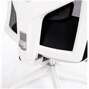 Fauteuil de bureau design à roulettes dossier haut 'TWICE' tissu noir structure blanche pieds blanc