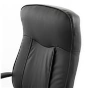 Fauteuil de bureau design à roulettes et dossier haut 'LEADER' noir avec pieds en métal chromé