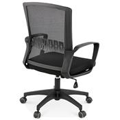 Fauteuil de bureau design à roulettes dossier haut 'PACHA' en tissu et tissu maillé noir pieds noir