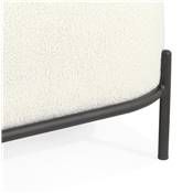 Fauteuil design de style moderne 'BIG SMALL' en tissu bouclé blanc avec 4 pieds en métal noir