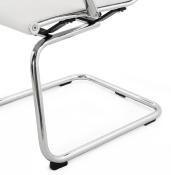 Chaise de Bureau design 'SLAT' blanche avec pieds en métal chromé