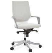 Fauteuil de Bureau design à roulettes 'ATOS' en tissu gris avec pieds en métal
