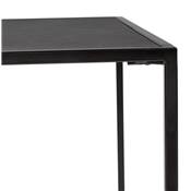 Set de 3 Tables d'appoint gigognes design carré 'TRIPLE' plateaux en bois noir pieds en métal noir