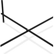 Table basse ronde 'ELEMENTO XL' plateau en verre noir 4 pieds en métal noir - Ø 80 cm