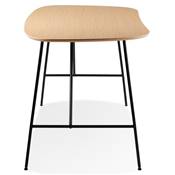 Petite table / bureau droit industriel 'SPLEEN' plateau en bois 4 pieds en métal noir – 142 x 74 cm