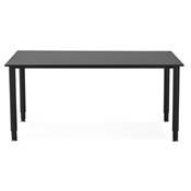 Table / bureau droit design 'VANIA' en bois noir pied central en métal noir – 160 x 80 cm