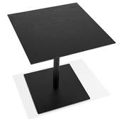Table de salle à manger carrée industriel 'RITH' noire en bois pied carré en métal noir - 70 x 70 cm